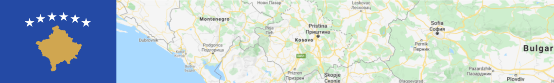 Kosovo Country Map and Flag