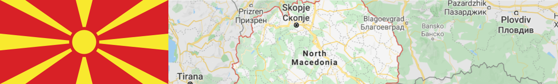 North Macedonia Country Map and Flag