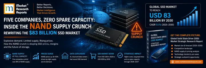 Five Companies, Zero Spare Capacity: Inside the NAND Supply Crunch Rewriting the $83 Billion SSD Market