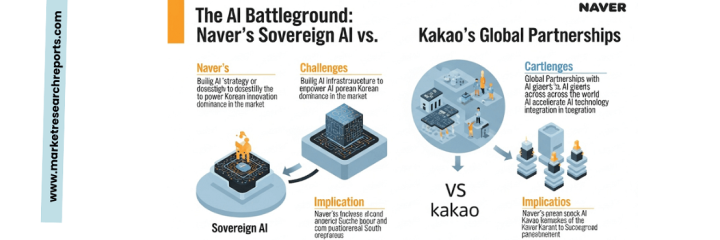 The AI Battleground Interactive Infographic: Naver's "Sovereign AI" vs. Kakao's Global Partnerships