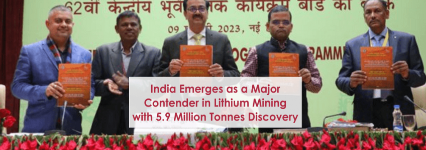 India Emerges as a Major Contender in Lithium Mining with 5.9 Million Tonnes Discovery